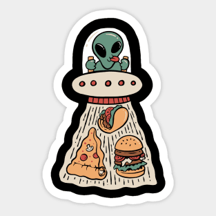 Alien Foodie Invasion Sticker